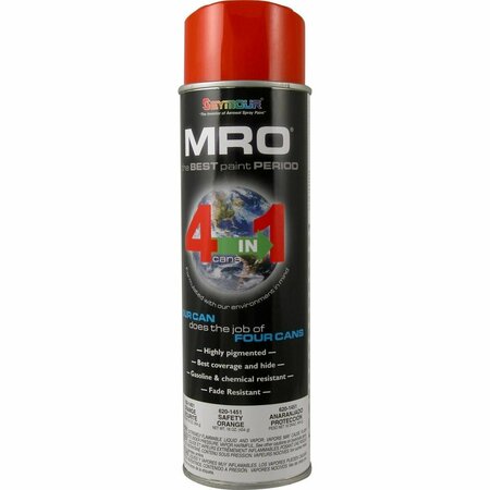 SEYMOUR MIDWEST 20 oz MRO Safety Enamel High Solids Spray Paint, Orange SM620-1451